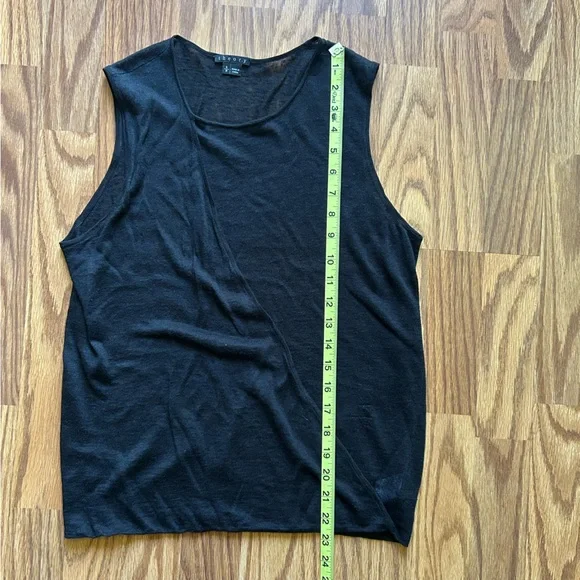 Women’s Theory Black Sheer Sleeveless Top/Blouse. Sz Small - Picture 6 of 8